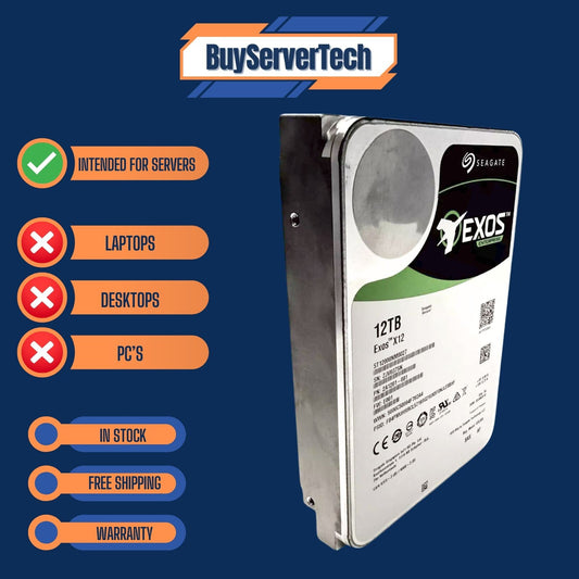 Seagate ST12000NM0027 Exos X12 12TB 12Gb 4KN 7.2K 256MB SAS 3.5" Hard Disk Dri