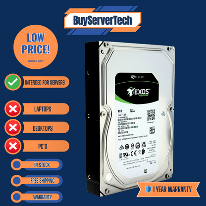Seagate Exos 7E8 ST4000NM011A 4TB 7200RPM SAS 12Gb/s HDD | 256MB | SED | 1YR