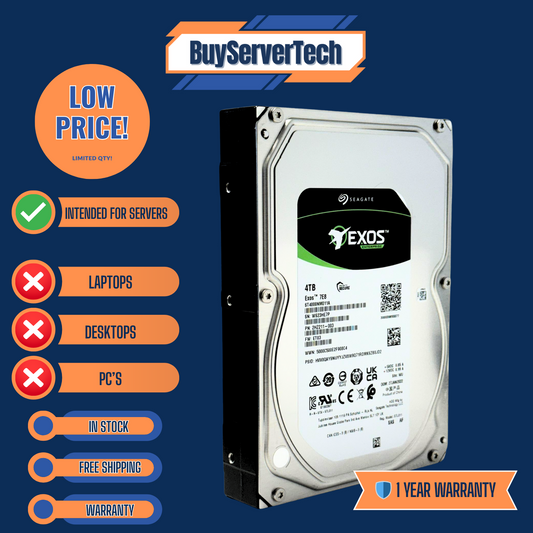 Seagate Exos 7E8 ST4000NM011A 4TB 7200RPM SAS 12Gb/s HDD | 256MB | SED | 1YR