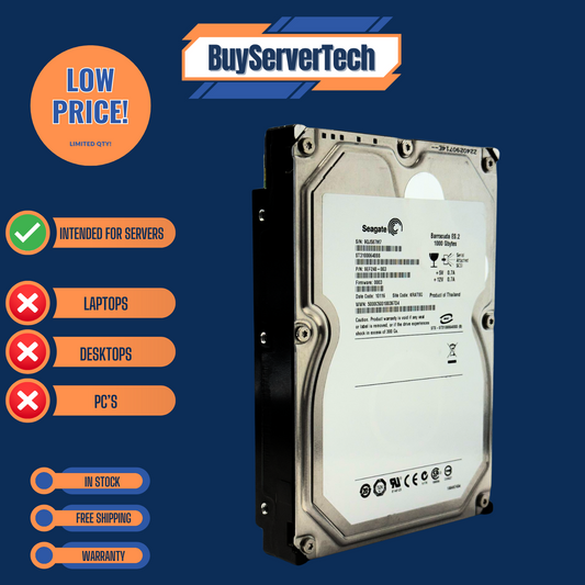 Seagate ST31000640SS 1TB 7.2K 3.5" SAS 3Gb/s HDD Barracuda ES.2 | 0 Hours | 1Y