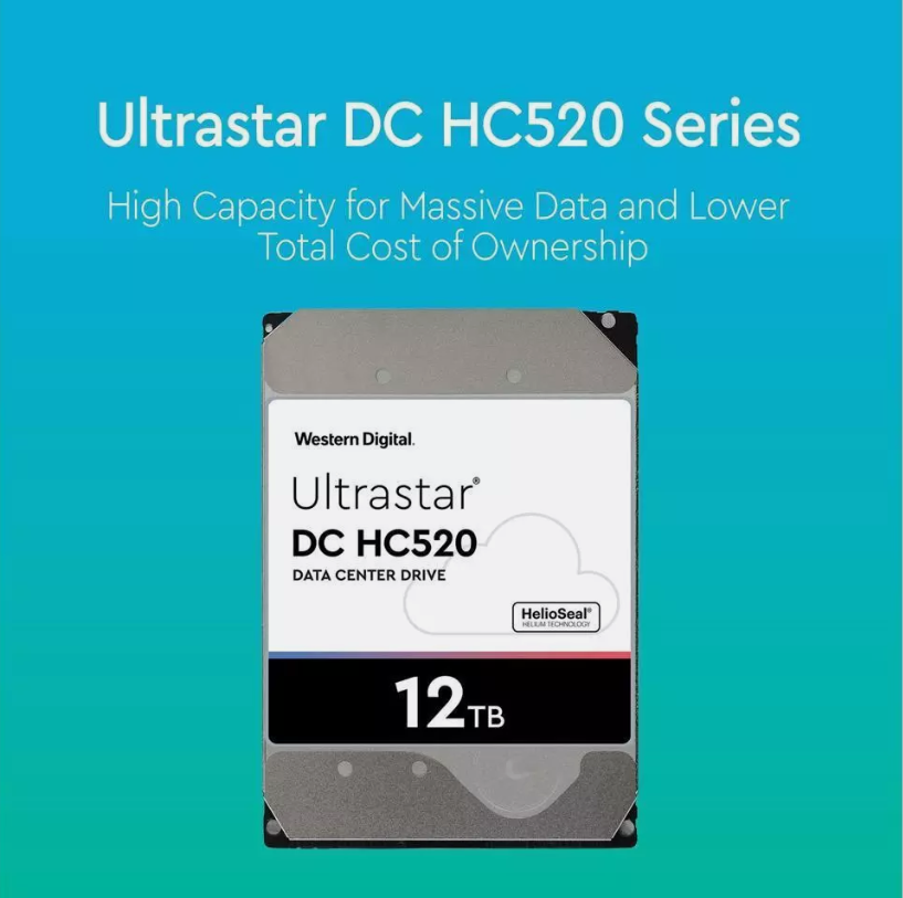 WD HUH721212AL5200 12tb DC Hc520 7200 RPM SAS 6.0gb/s 3.5" Server Drive