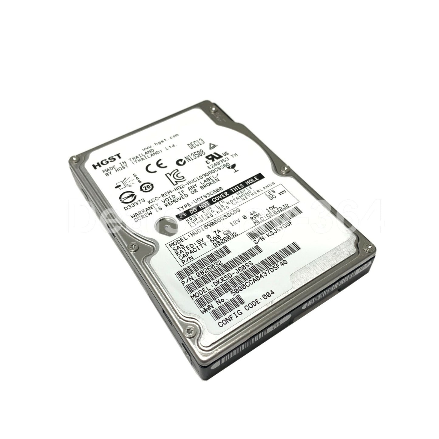 Hitachi HUC109060CSS600 600GB 10K SAS 2.5" 6Gbs Hard Drive Server Fits Dell HP