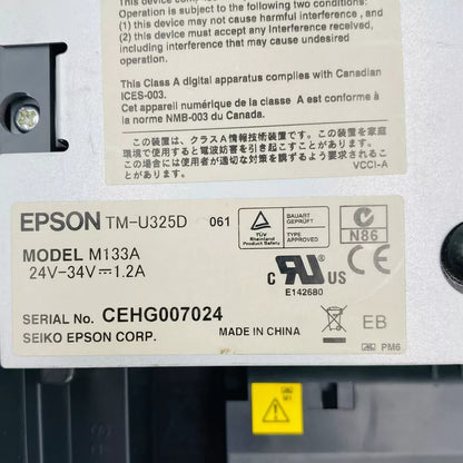 Epson Receipt & Validation Serial Impact Dot Matrix Printer M133A TM-U325D