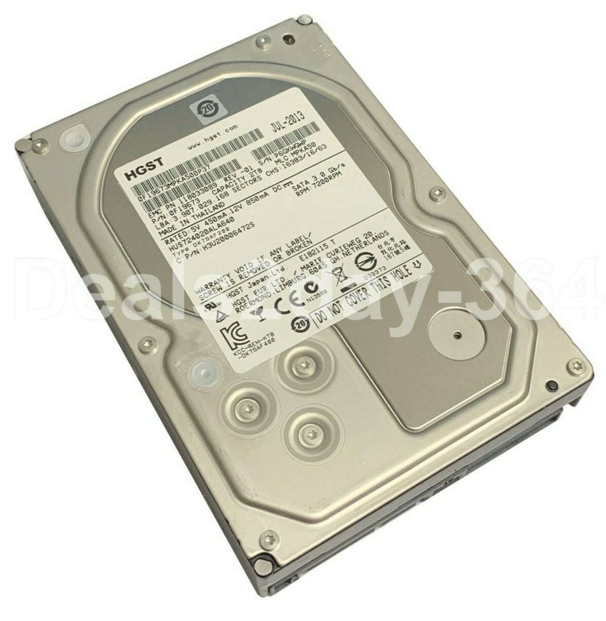 HGST 2TB SATA HUS724020ALA640 Internal 7200RPM 3.5" (0F14690) HDD BULK  ZERO H