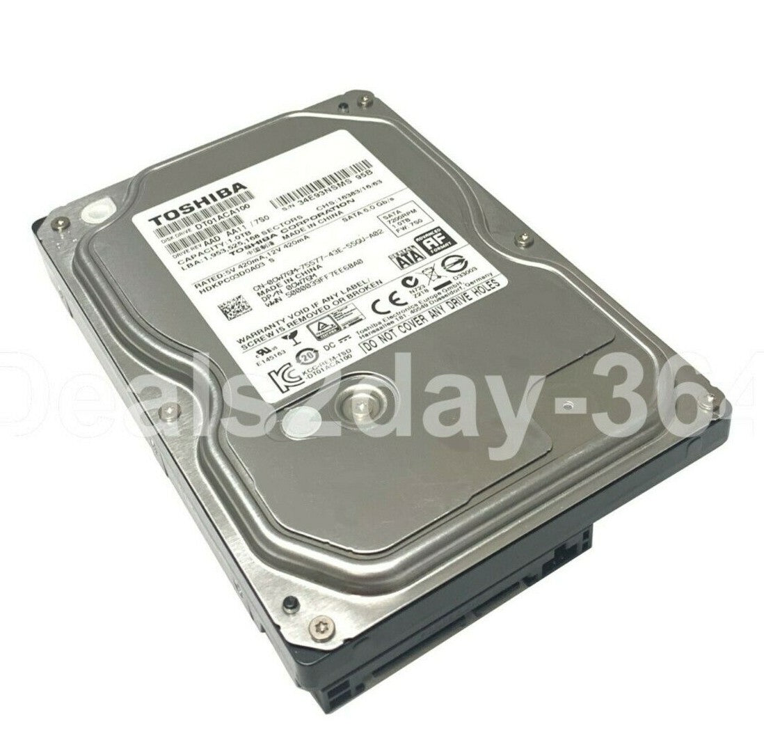 TOSHIBA Internal Hard Drive DT01ACA100 1TB 7200 RPM 32MB Cache