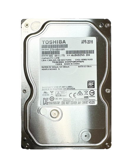 Toshiba DT01ABA100V 1TB SATA 3.5 Hard Drive -PC, CCTV DVR