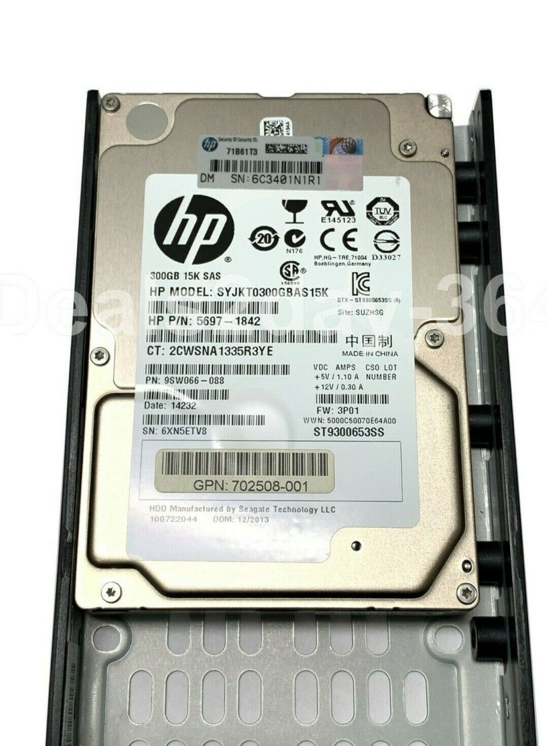 5697-1842 QR492A HPE 3PAR M6710 300GB 15K 6G SFF 2.5'' SAS HDD HARD DRIVE