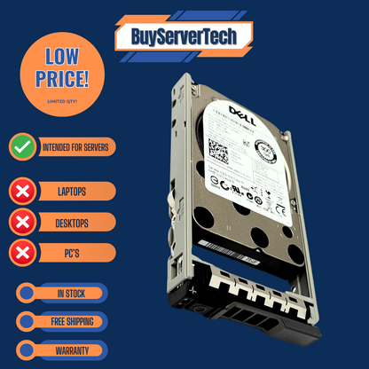 Dell CWHNN 300GB 10K 2.5" SAS 6Gb/s HDD 0CWHNN w/Tray | Server Use Only | 1 Yr W