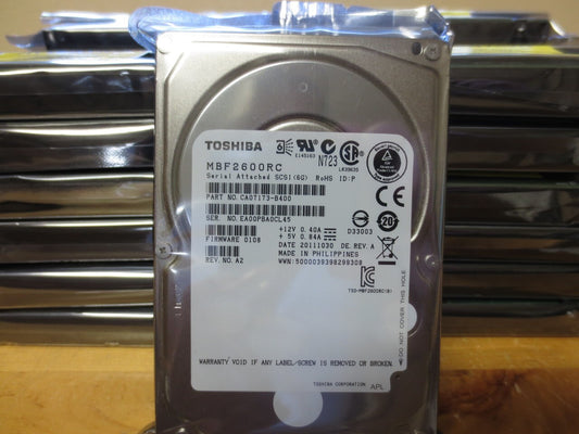Lot (x2) Toshiba MBF2600RC SAS 600GB 10K 6Gbps 2.5" HDD