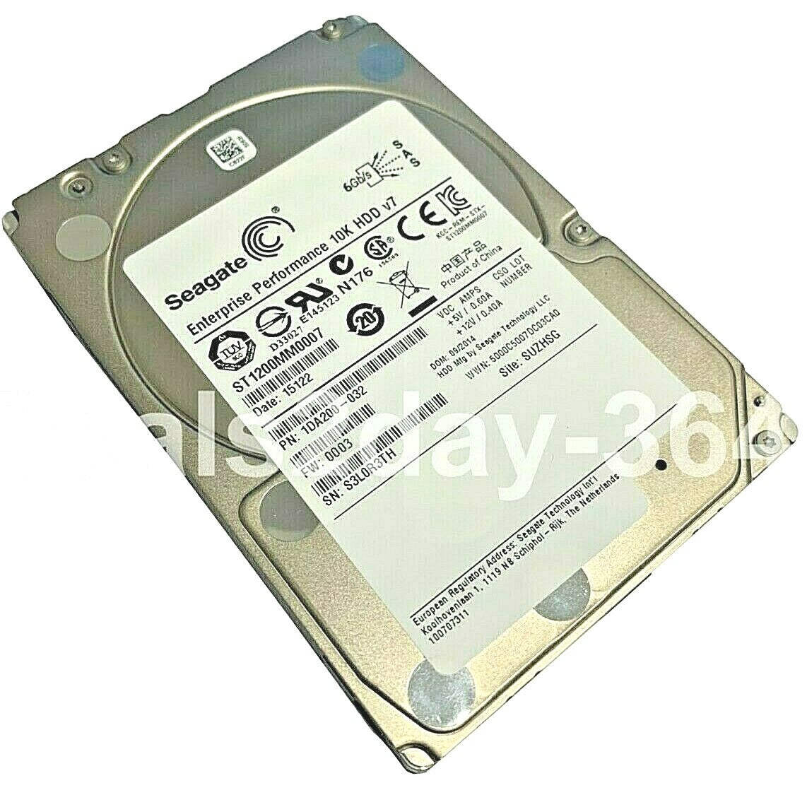 ST1200MM0007 Seagate 1DA200 1.2TB 10KRPM 6Gb/s 2.5" SAS HDD Hard Drive - (0 HRS)