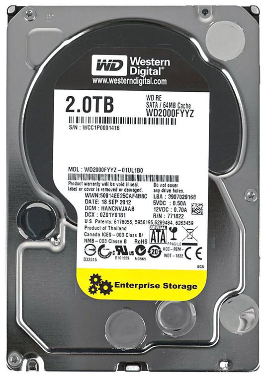 Western Digital RE WD2000FYYZ 2TB 7200 RPM 64MB Cache SATA 6Gb/s 3.5" Hard Dri