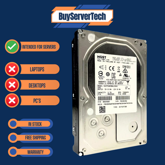 HGST HUS724030ALS641 3TB 7.2K LFF SAS HDD 0B26926 | 0 HOURS