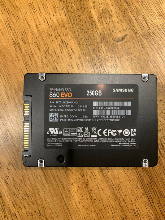 Samsung 860 Evo 250GB MZ-76E250 - Internal 2.5 inch SSD