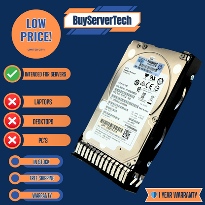 HP 872479-B21 781578-001 781518-B21 1.2TB 10K SAS 12Gb/s 2.5" HDD | 0 Hours - 1Y