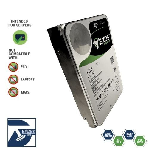 Seagate ST12000NM0027 Exos X12 12TB 12Gb 4KN 7.2K 256MB SAS 3.5" Hard Disk Drive