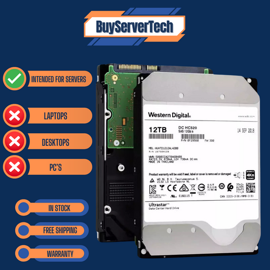 WD HUH721212AL5200 12tb DC Hc520 7200 RPM SAS 6.0gb/s 3.5" Server Drive
