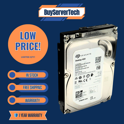 Seagate ST2000DM001 2TB 7200RPM 64MB 3.5" SATA HDD | Desktop Drive | 0HRS | 1YR