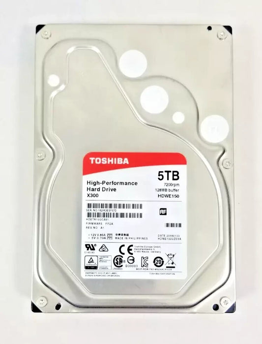 TOSHIBA X300 5TB High Performance -HDWE150, 3.5" SATA Hard Drive HDETR10GCA51