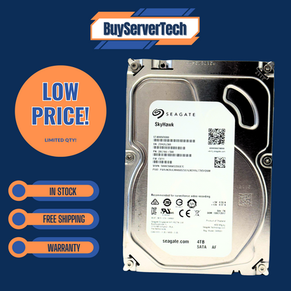 Seagate ST4000VX000 4TB 5900RPM 3.5" SATA HDD SkyHawk 64MB Cache 0HRS 512e DVR