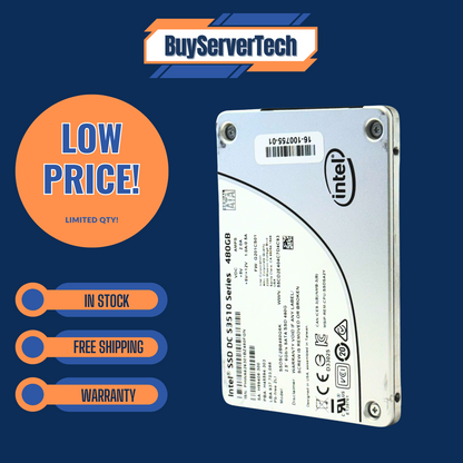 Intel SSDSC2BB480G6K 480GB SATA 2.5" SSD S3510 Series | Grade A | 180 Day Warr