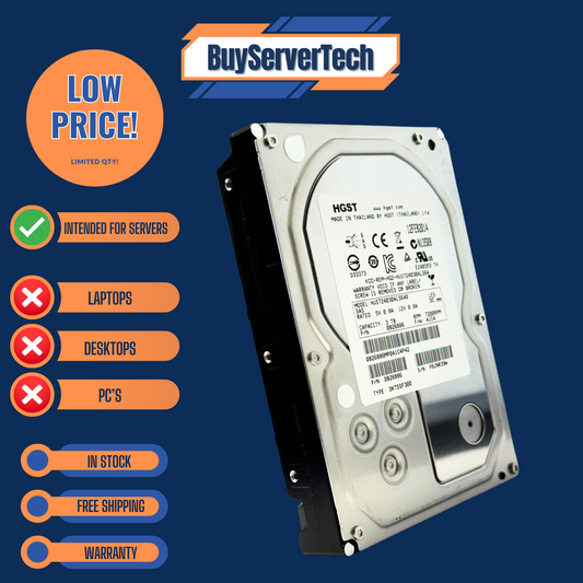 HGST Ultrastar 2TB 7200RPM 3.5" SAS HDD HUS723020ALS640 0B26886 64MB 0HRS Ent