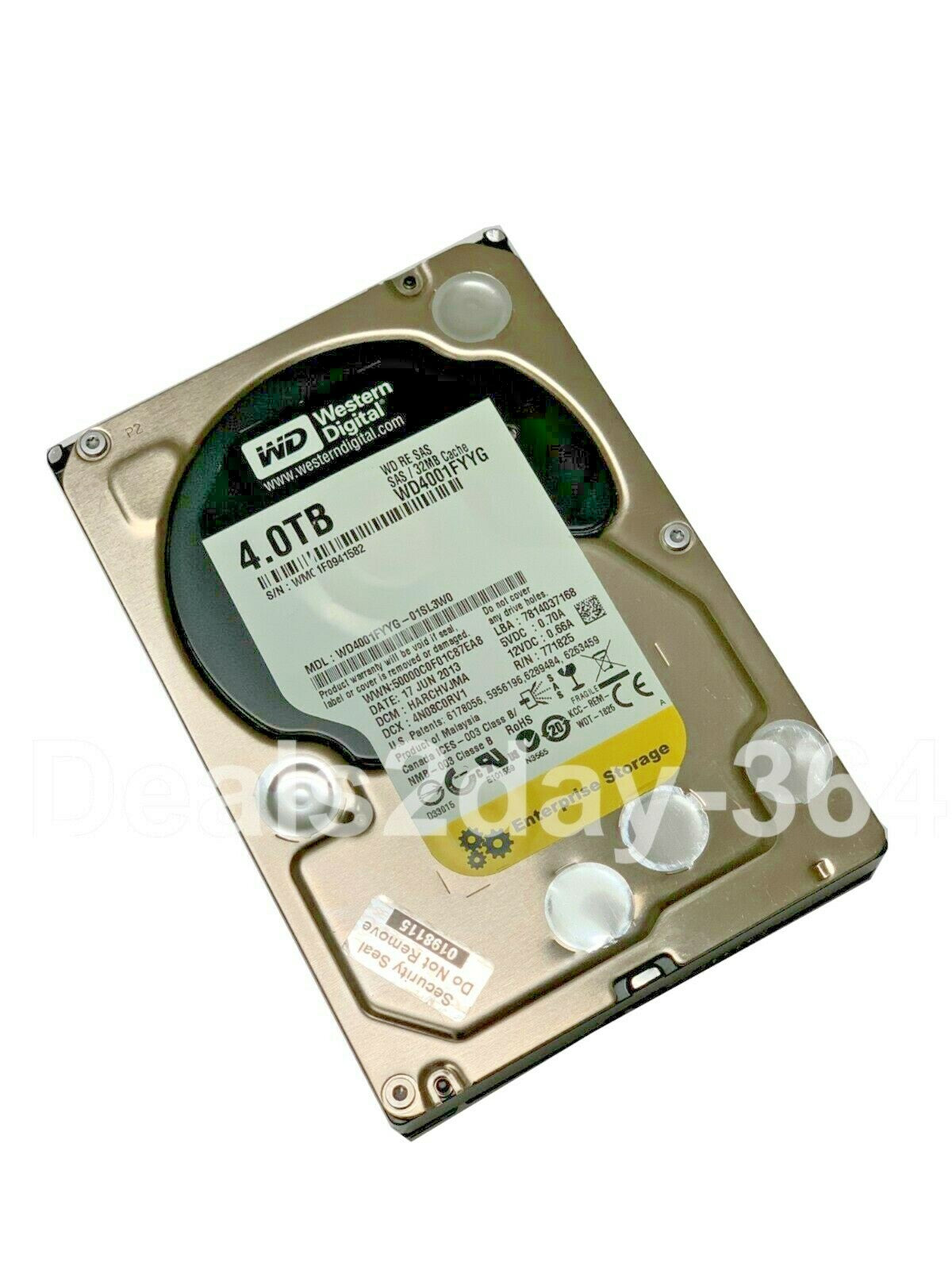 Western Digital Re WD4001FYYG 4TB 7.2K RPM SAS-6Gb/s 32MB 3.5" Hard Disk Drive