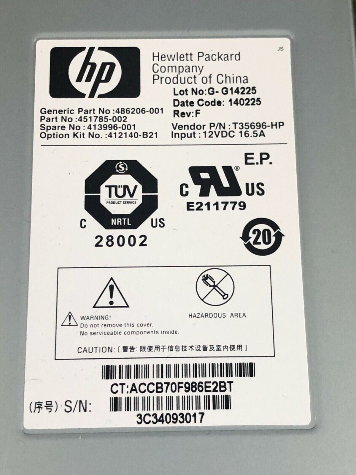 HP BladeSystem C7000 G3 Gen3 Platinum Blade Chassis 6x 2450W PSU 10x Fans 2x OA