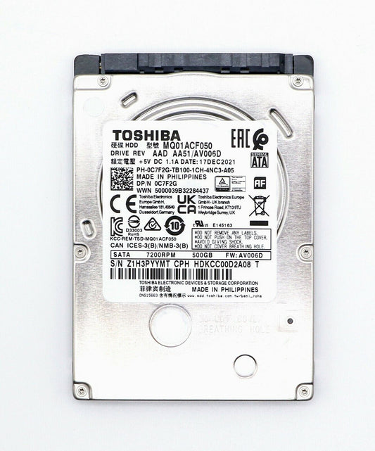 Toshiba 500GB 7200 RPM HDD 2.5 in SATA III MQ01ACF050  Hard Drive