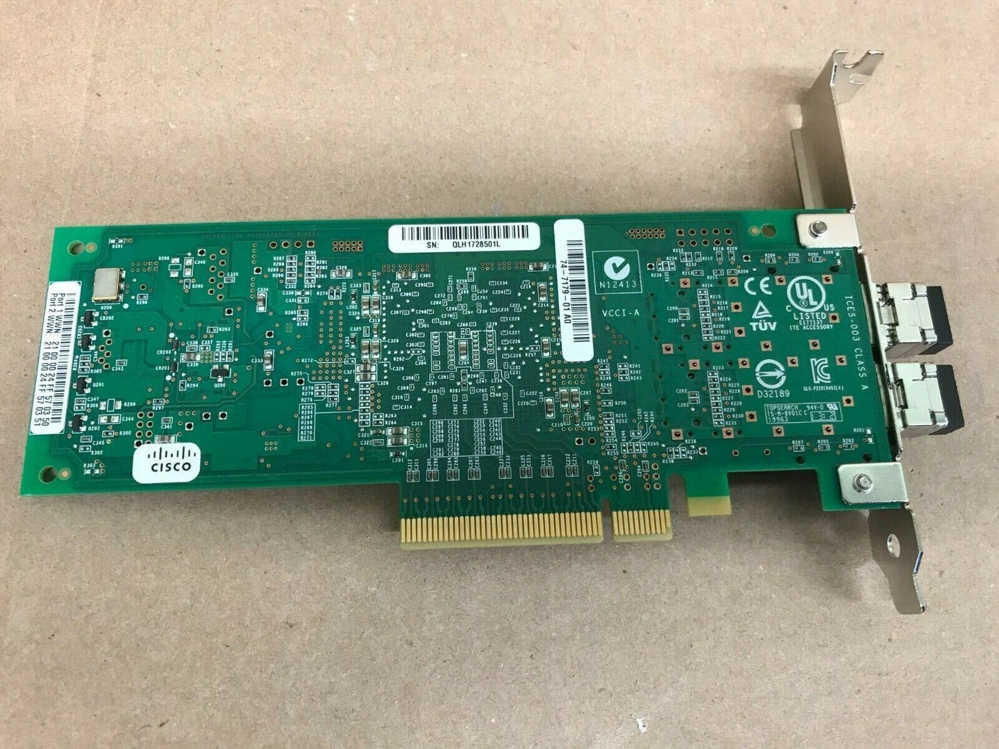 CISCO QLE2562 QLOGIC QLE2562-CK SANBLADE 8GB FC DUAL PORT PCIE HBA FULL BRACKET