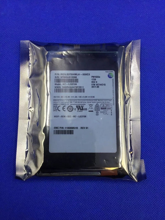 MZ-ILS3T8N SAMSUNG 3.84TB SAS 12G SFF SC PM1633a SSD EMC 1180005 LOW HEALTH RE