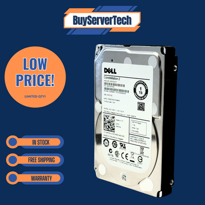 Dell 9KW4J 1TB 7.2K 2.5" SATA 6Gb/s HDD ST91000640NS | 0 Hours | No Tray | 1YR