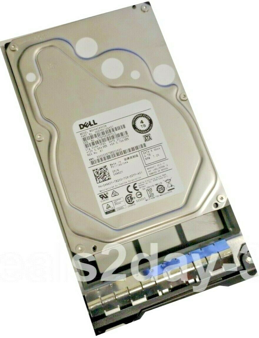  Dell  4N6CY 4TB SATA 3.5" 6Gbps 7.2K RPM HDD MG04ACA400N  W/ Caddy