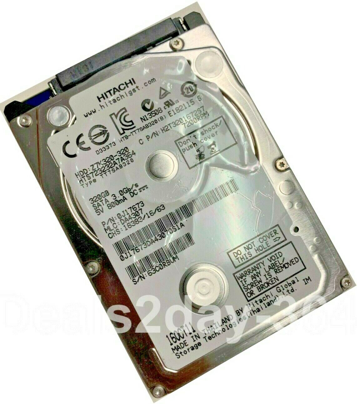Hitachi HTS723232A7A364 320GB 7.2kRPM SATA 3.0Gb/s 2.5" Drive Laptop PS4 PS3