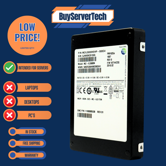 Samsung MZ-ILS800N 800GB SAS 12Gb/s 2.5" SSD PM1635A EMC - 1 Year Warranty
