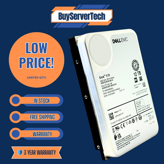Dell / Seagate KTJTY 12TB 7200RPM 6Gb/s 3.5" SATA HDD - 0KTJTY | 0 Hours | 3 Y