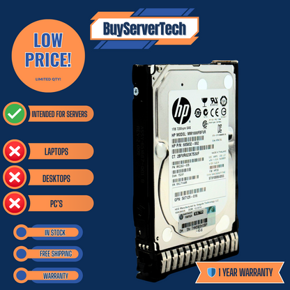 HP 605835-B21 606020-001 1TB 7.2K RPM SAS 6Gb/s 2.5" HDD | Server Use Only | 1