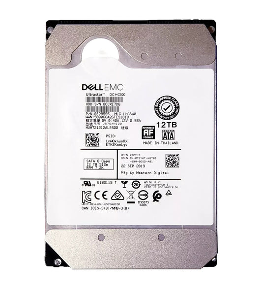 Dell T2YHT 0T2YHT 12TB 7.2K 6Gb/s SATA 3.5" Hard Drive HUH721212ALE600