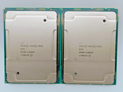 Matched Pair 2x Intel Xeon Gold 6152 SR3B4 - 2.10GHz 22-Core Processor