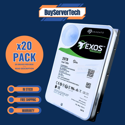 Lot of 20 Seagate Exos X20z 20TB ST20000NM001J 7.2k 3.5" SATA 6Gb/s SMR Ent HDD