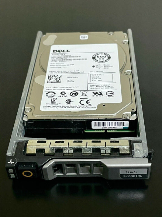 7YX58 DELL 07YX58 ST600MM0006 600GB 10K 6G SFF 2.5' SAS HDD HARD DRIVE W/TRAY