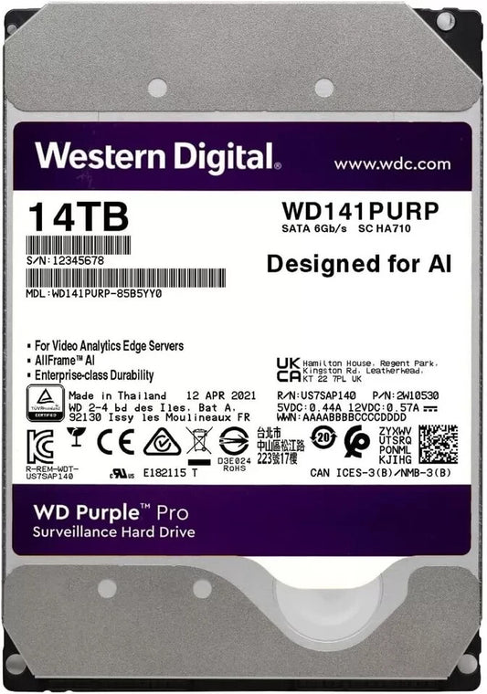 WD WD141PURP 14TB WD Purple Pro Surveillance Internal Hard Drive HDD