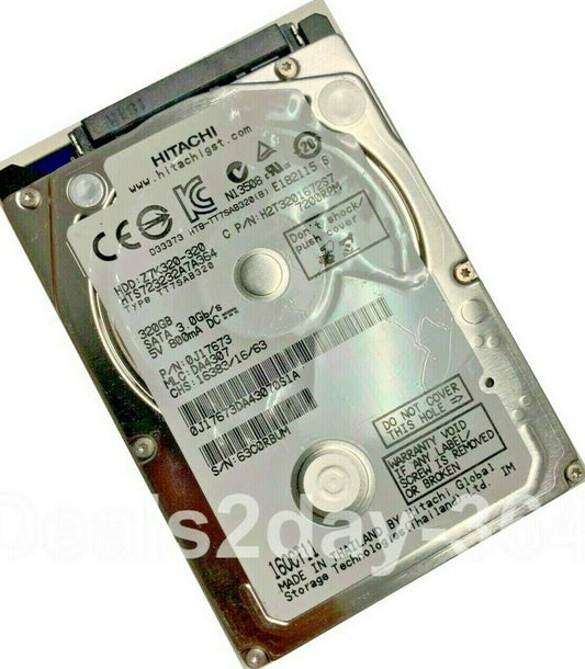 Hitachi HTS723232A7A364 320GB 7.2kRPM SATA 3.0Gb/s 2.5" Drive Laptop PS4 PS3