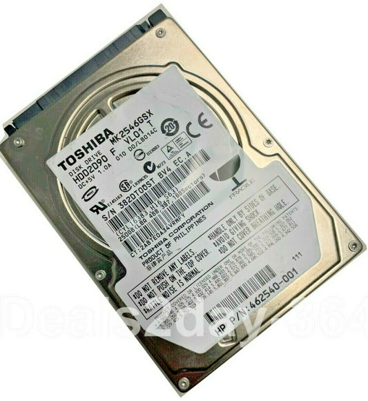 Toshiba MK2546GSX 250GB Internal 5400RPM SATA 2.5" Laptop HDD Hard Drive