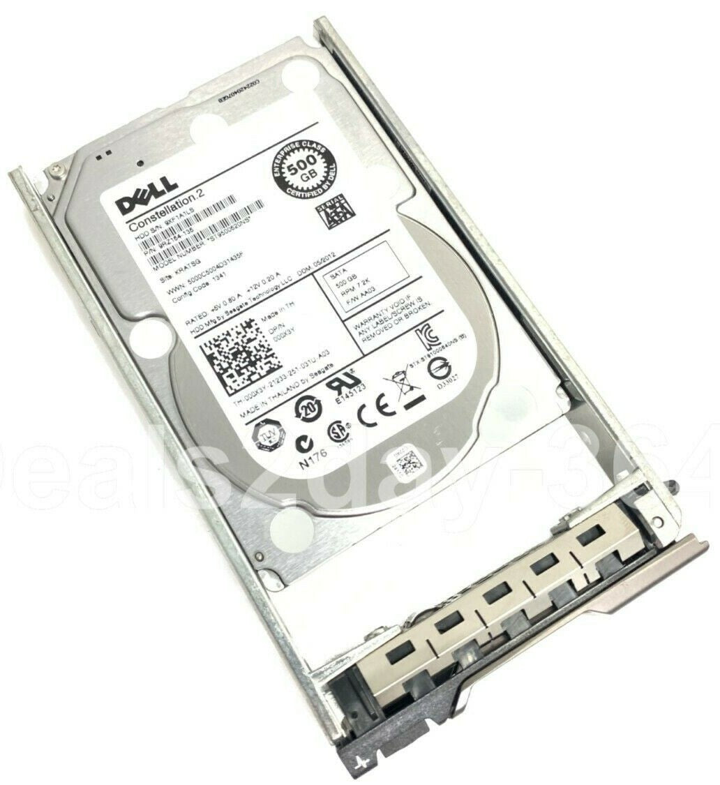 00X3Y DELL 000X3Y 500GB 7.2K SATA 2.5 6Gb/s HDD ST9500620NS Server ONLY W/CADDY