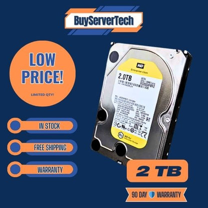 WD 2TB 7200RPM 3.5" SATA 6Gb/s Enterprise HDD WD2004FBYZ for Dell HP Servers Data Center