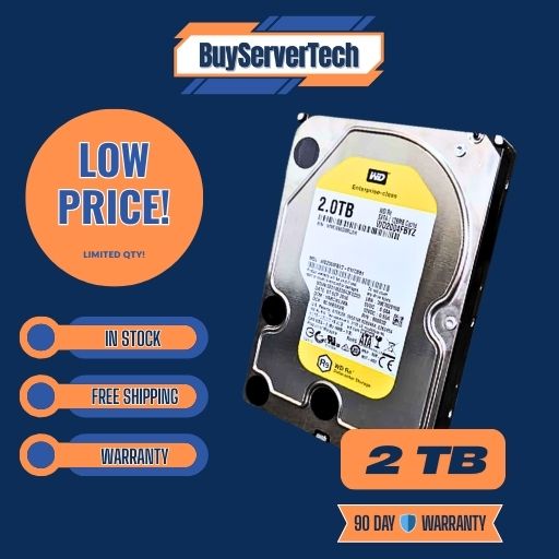 WD 2TB 7200RPM 3.5" SATA 6Gb/s Enterprise HDD WD2004FBYZ for Dell HP Servers Data Center