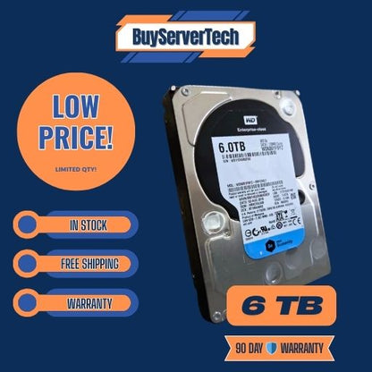 WD 6TB 7200RPM 3.5" SATA 6Gb/s HDD WD6001F9YZ Enterprise Server Hard Drive
