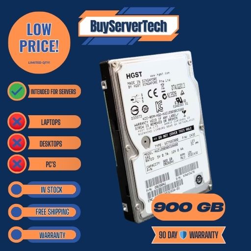 HGST 900GB 10K SAS 2.5" 6Gb/s HDD for HP DL360 DL380 DL385 Gen8 Gen9