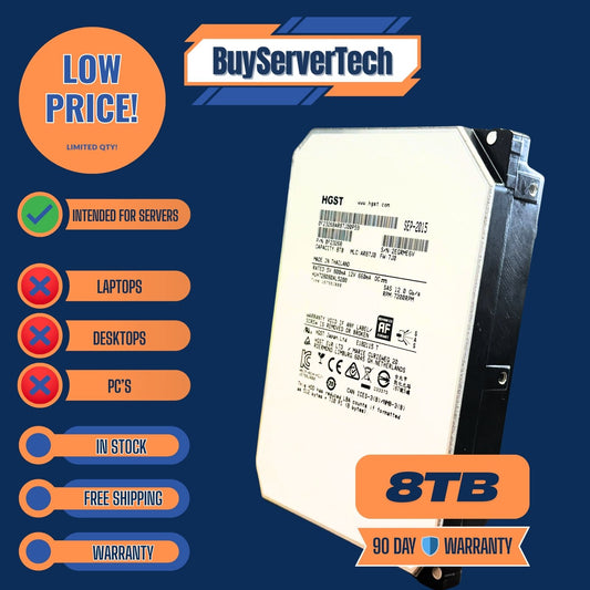HGST 0F23268 8TB SAS 12Gb/s 3.5" HUH728080AL5200 Enterprise HDD 7200RPM 512e HDD