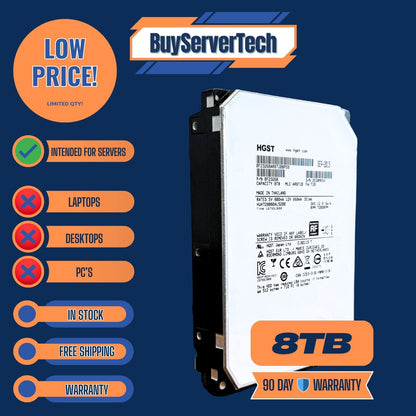 HGST 0F23268 8TB SAS 12Gb/s 3.5" HUH728080AL5200 Enterprise HDD 7200RPM 512e HDD
